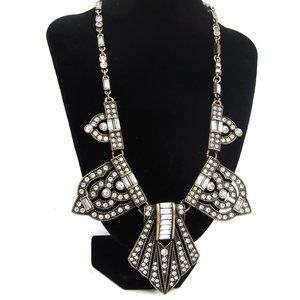 Art Deco Style Rhinestone Statement Necklace